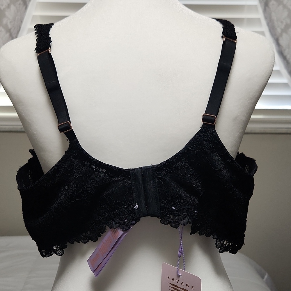 NWT Savage Fenty Black Lace Bra - Picture 4 of 8
